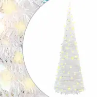 vidaXL Brad de Crăciun artificial pop-up 200 LED-uri Alb 210 cm