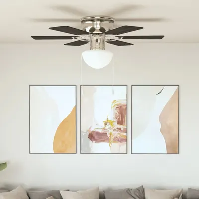 vidaXL Ventilator tavan decorativ cu iluminare, 82 cm, maro închis