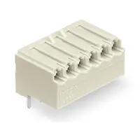 THT female header; 0.4 x 0.9 mm solder pin; angled; Pin spacing 3.5 mm; 2-pole; light gray