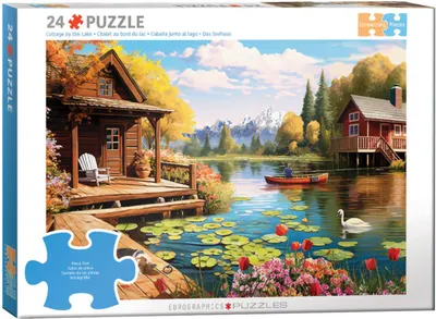Puzzle Eurographics din 24 XXL piese - Vilă pe malul lacului