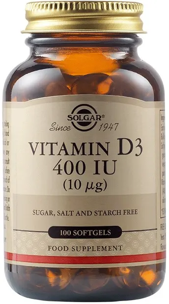Vitamin D3, 400 IU, 100 capsule moi, Solgar