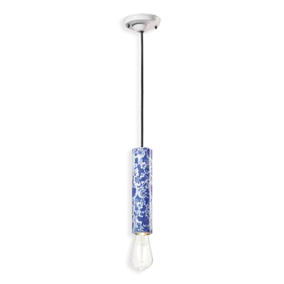 Sospensione Cilindro Stretto / Pendant Deco Pi Finish Mib - Ming Blu C2500