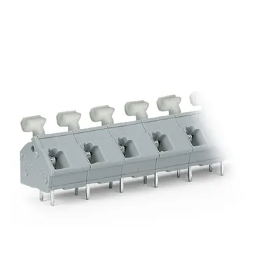 PCB terminal block; push-button; 2.5 mm²; Pin spacing 10/10.16 mm; 4-pole; CAGE CLAMP®; commoning option; 2,50 mm²; gray