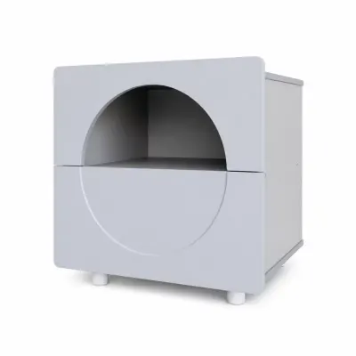 Noptiera Moderna Minimalista cu spatiu de depozitare - gri