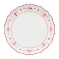 Farfurie roșie/albă din gresie ø 27 cm Vila – Costa Nova