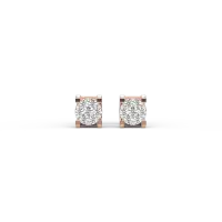 Cercei din aur roz cu diamante de 0.1ct