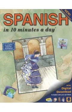 Spanish in 10 Minutes a Day: Language Course for Beginning and Advanced Study. Includes Workbook, Flash Cards, Sticky Labels, Menu Guide, Software