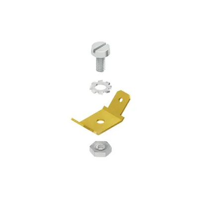 Dop plat 6,3 mm cu surub cu cap cilindric M4 conform. conform DIN EN ISO 1207, saiba de blocare si piulita hexagonala conform. conform DIN EN ISO 4035 GSLS 63