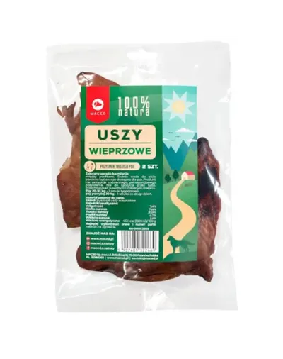 MACED Natural Ureche de porc uscata pentru caini 2 buc.