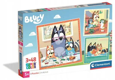 Puzzle pentru copii Clementoni din 3 x 48 piese - Bluey