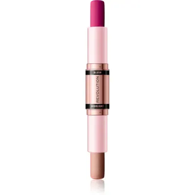 Revolution Blush & Highlight blush cremos și iluminator stick culoare Sparkling Wine Shine 2x4.3 g