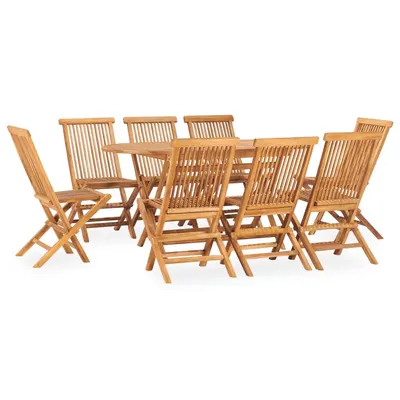 Gossi set mobilier de exterior pliabil, 9 piese, lemn masiv de tec
