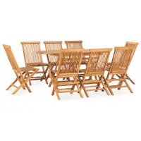 Gossi set mobilier de exterior pliabil, 9 piese, lemn masiv de tec