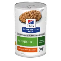 HILL'S Prescription Diet Metabolic, XS-XL, Pui, dietă veterinară, conservă hrană umedă câini, obezitate, (pate), 370g