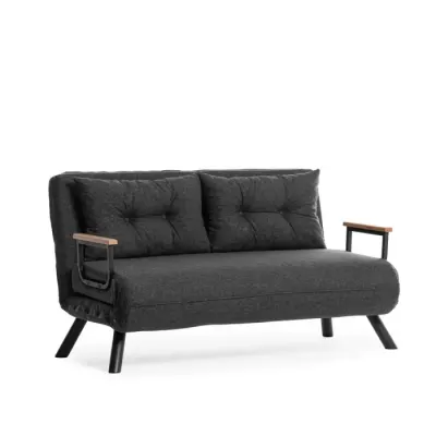 Canapea extensibila SANDO, 2 locuri, gri inchis, 133x78x78 cm