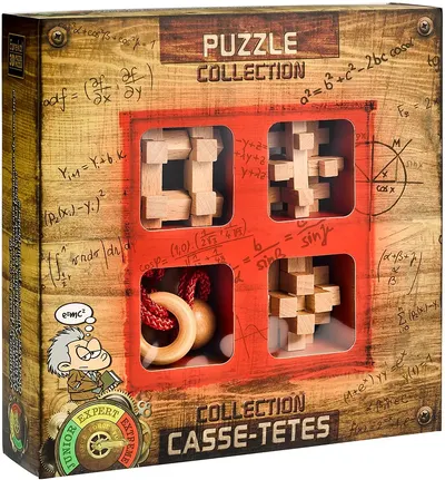 Set de puzzle-uri logice din lemn Eureka - 4 Wood Puzzles Set, Extreme