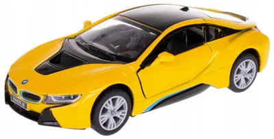 Mașinuță metalică Kinsmart - BMW I8, 1:34, galben