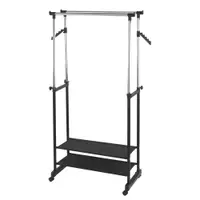 Suport de haine mobil telescopic din metal negru All In Black - Wenko