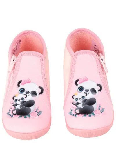 Papuci copii GRAFF-9802 - bumbac - talpa flexibila - roz