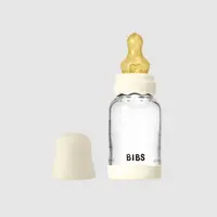 Set complet biberon Boheme din sticla anticolici cu tetina din latex, flux lent, 120 ml Ivory