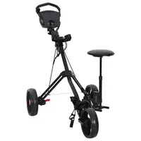 vidaXL Troler de golf cu scaun Manual Negru 95 x 69 x 114 cm Fier