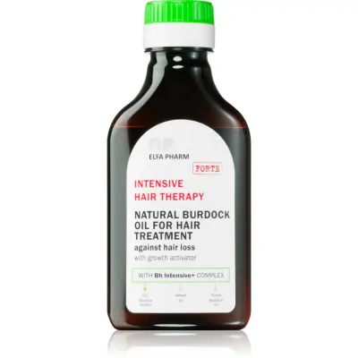Elfa Pharm Intensive Cosmetic Intensive Hair Therapy Natural Burdock Oil For Hair Treatment Ulei contra caderii parului cu activator de crestere 100 ml