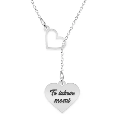 Kira - Colier asimetric cu inimioare personalizate din argint 925