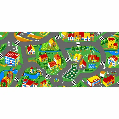 Covoraș de joacă- Traficul din satul meu, 140 x 200 cm