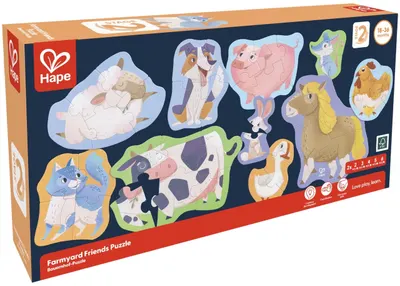 Puzzle educațional Hape International - Prieteni de la fermă
