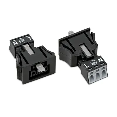 Snap-in socket; 3-pole; Cod. A; 1,50 mm²; black