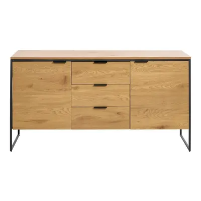 Comodă în culoare naturală cu aspect de lemn de stejar 155x81x45 cm Cesura – Unique Furniture