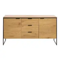 Comodă în culoare naturală cu aspect de lemn de stejar 155x81x45 cm Cesura – Unique Furniture