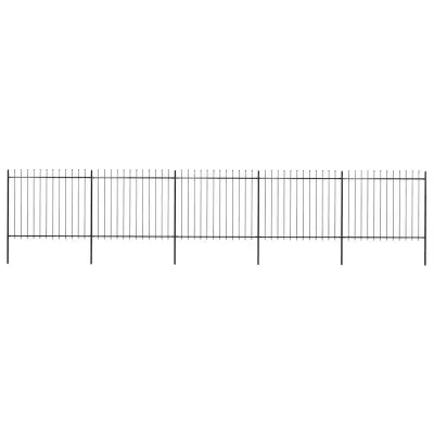 vidaXL Gard de grădină cu vârf tip suliță din oțel 838x150 cm, negru