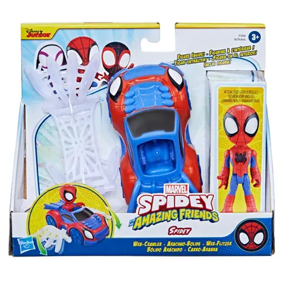 Figurina cu vehicul, Spidey and His Amazing Friends, Spidey, F74545