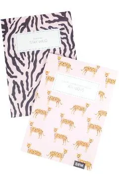 Set 2 caiete liniatura punctata: Zebra and Cheeta