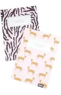 Set 2 caiete liniatura punctata: Zebra and Cheeta