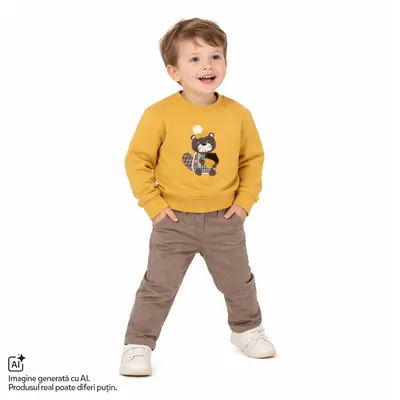 Costumas copii Chicco bluza si pantaloni, maro inchis, 00885-69MFCO