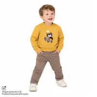 Costumas copii Chicco bluza si pantaloni, maro inchis, 00885-69MFCO