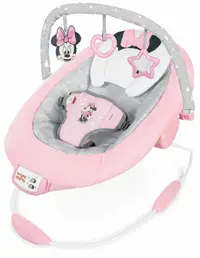Șezlong cu muzică și vibrații Bright Starts Disney Baby - Minnie Mouse