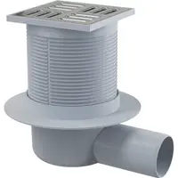 Sifon pardoseala cu gratar otel inoxidabil, 105x105 mm iesire laterala Alcadrain APV1