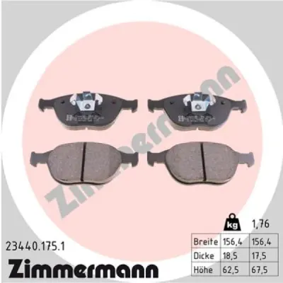 Set placute frana, frana disc ZIMMERMANN 23440.175.1