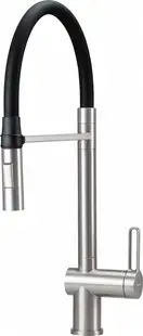 Baterie pentru chiuveta bucatarie, otel, cap mixer, pipa flexibila, 2 tipuri de jet, Deante Magnetic
