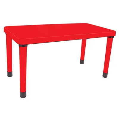 Masuta pentru copii interiorexterior Pilsan Happy Table Rosu 120x60cm pentru lectiiactivitati,capacitate 4 copii,plastic rezistent,colturi rotunjite,picioare antiderapante,utilizare acasagradinitecreseafterschool