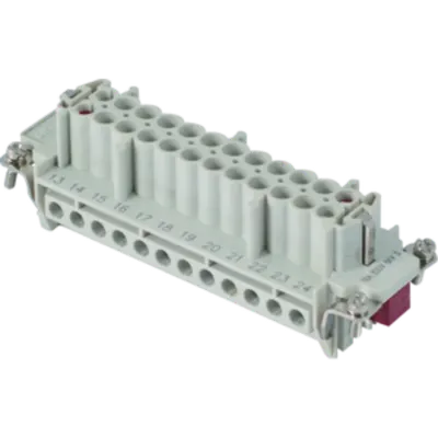 Insert pentru conector Mama - 104X27 - 10P + 2P (AUX) + E 16A 830V / 8kV / 3 - ȘURUB CONNECTION - CU PLATE - GRI