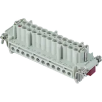Insert pentru conector Mama - 104X27 - 10P + 2P (AUX) + E 16A 830V / 8kV / 3 - ȘURUB CONNECTION - CU PLATE - GRI