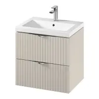 Set dulap baie suspendat 2 sertare lavoar inclus, 60 cm, casmir mat, MDF, Cersanit Tirso