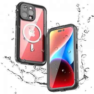 Husa Waterproof MagSafe pentru Apple iPhone 15 Pro Max, ShellBox, Neagra