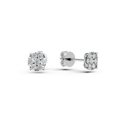 Cercei din aur alb cu diamante de 0.345ct