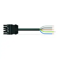 pre-assembled connecting cable; Eca; Socket/open-ended; 5-pole; Cod. A; H05VV-F 5G 1.5 mm²; 4m; 1,50 mm²; black