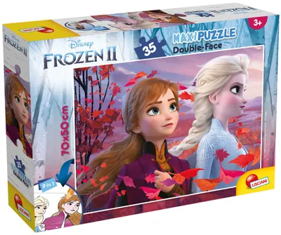 Puzzle cu două fețe Lisciani pentru colorare 35 piese - Regatul Înghețat 2